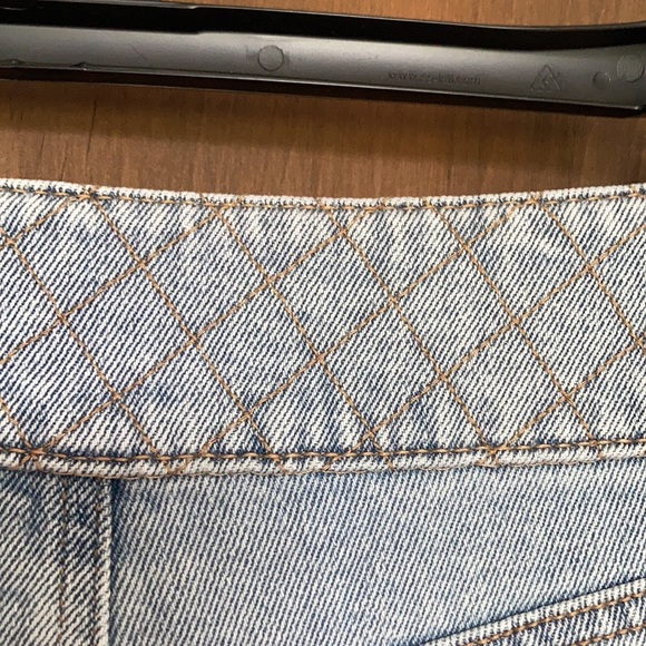 Relisting❌Super highrise straight woven denim jean pant quilted design waistband - Picture 16 of 17